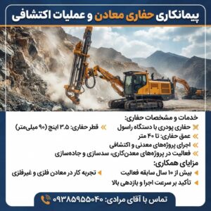 پیمانکاری حفاری معادن و عملیات اکتشافی در سراسر کشور